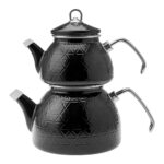 Karaca Kristal Siyah Emaye Midi Çaydanlık Takımı - Görsel 3