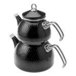 Karaca Kristal Siyah Emaye Midi Çaydanlık Takımı - Görsel 4