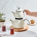 Karaca Kristal Krem Emaye Midi Çaydanlık Takımı - Görsel 2