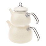 Karaca Kristal Krem Emaye Midi Çaydanlık Takımı - Görsel 4