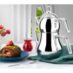 Lines Şahmeran Çelik Çaydanlık Metal Kulp - Aile Boy