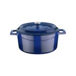 Lava 24 cm Yuvarlak Derin Tencere - 28 cm Yuvarlak Sığ Mavi Tencere Seti - Görsel 2