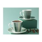 English Home Lori Porselen 2'li Kahve Fincan Takımı 80 ml Koyu Yeşil - Görsel 2