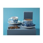 English Home Zebra Porselen 2'li Kahve Fincan Takımı 80 ml Lacivert