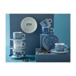 English Home Zebra Porselen 2'li Kahve Fincan Takımı 80 ml Lacivert - Görsel 3