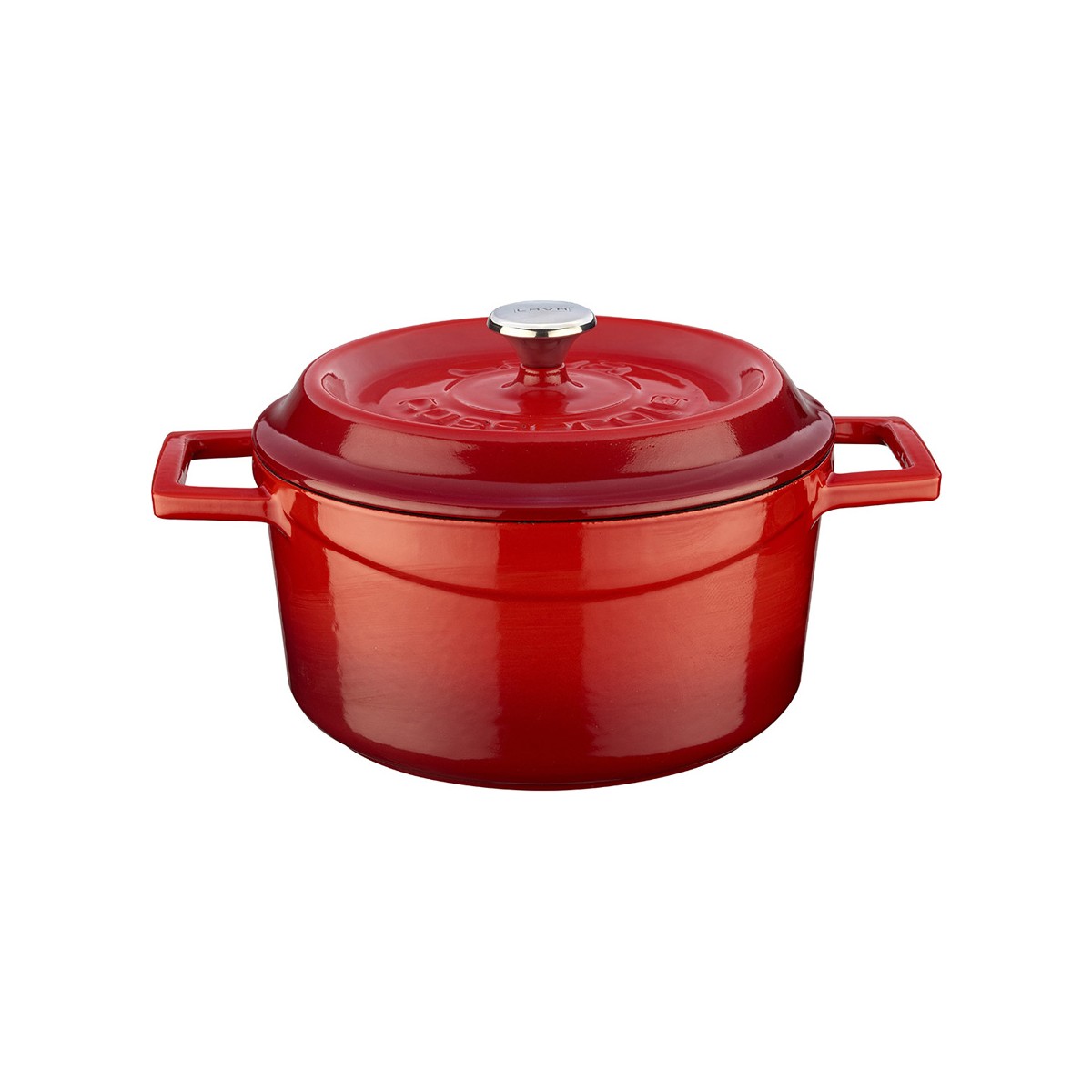 110000260211939.jpg Lava Döküm Yuvarlak Tencere. Trendy ÇAP(Ø)20CM. - Kırmızı - Görsel 1