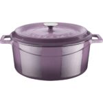 Lava Döküm Yuvarlak Tencere. Trendy ÇAP(Ø)28CM.  - Mor