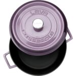 Lava Döküm Yuvarlak Tencere. Trendy ÇAP(Ø)28CM.  - Mor - Görsel 3