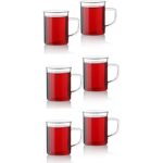 Ayd Borosilikat 6 Adet Lüx Ince Ateşe Dayanıklı Borosilikat Cam Kupa Bardak 6'lı Kupa Bardak Seti Bls-