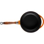 Lava Döküm Kızartma Tavası Ahşap Kulplu ÇAP(Ø)24CM Turuncu - Görsel 3