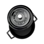 Lava Döküm Yuvarlak Tencere. Trendy ÇAP(Ø)24CM.  - Siyah - Görsel 3