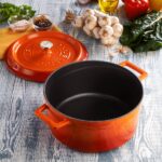 Lava Döküm Yuvarlak Tencere. Trendy ÇAP(Ø)24CM.  - Siyah - Görsel 5