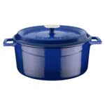 Lava Döküm Yuvarlak Tencere. Trendy ÇAP(Ø)28CM.  - Mavi