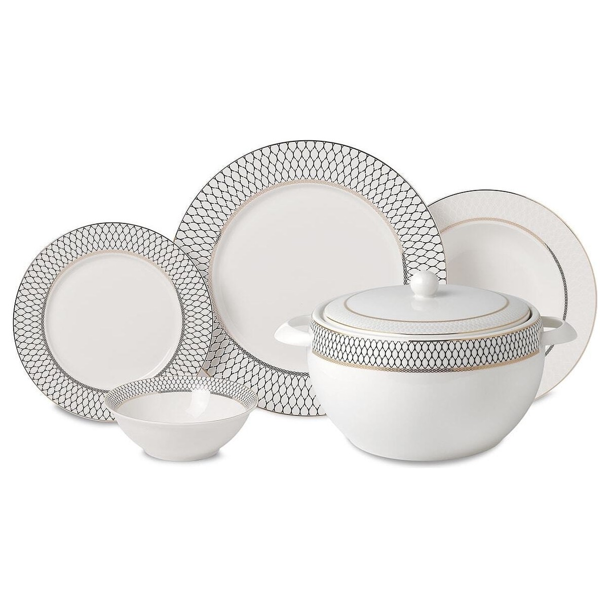 110000267319880.jpg Korkmaz Yemek Takımı A8362 Perla Collection 60 Parça - Görsel 1