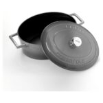 Lava Döküm Oval Tencere. Ölçü 21X25CM.  - Gri - Görsel 2