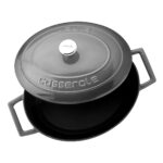 Lava Döküm Oval Tencere. Ölçü 21X25CM.  - Gri - Görsel 3