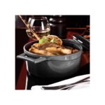 Lava Döküm Oval Tencere. Ölçü 21X25CM.  - Gri - Görsel 4