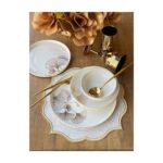 Rossev Yemek Takımı Modern Ginkgo 24 Parça 6 Kişilik