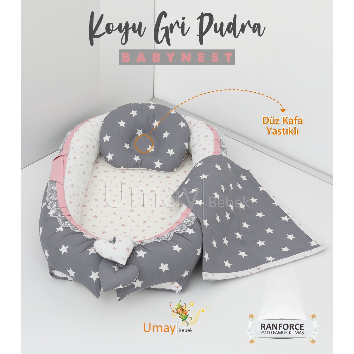 110000274168055.jpg Umaybebek 3 Parça Babynest, Bebek Pikesi - Görsel 1