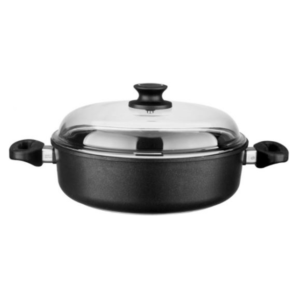 110000274801019.jpg Leggno BLK2222ST28 Black Döküm Sığ Tencere 28CM - Görsel 1