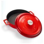 Lava Döküm Yayvan Tencere Trendy Kapak - Çap 28 cm - Kırmızı - Görsel 2