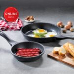 Schafer Famos Yanmaz Yapışmaz 2 Parça Granit Döküm Tava Seti - Gri