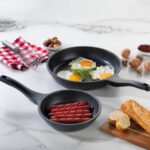 Schafer Famos Yanmaz Yapışmaz 2 Parça Granit Döküm Tava Seti - Gri - Görsel 2