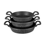 Eda Gri Döküm Sahan Set 18 + 20 + 22 cm - Görsel 3