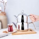 Karaca Mini Çaydanlık Seti 0,8+1,2 L Paslanmaz Çelik İndüksiyon Tabanlı Gri Renk Bulaşık Makinesinde Yıkanabilir - Görsel 2