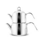 Karaca Mini Çaydanlık Seti 0,8+1,2 L Paslanmaz Çelik İndüksiyon Tabanlı Gri Renk Bulaşık Makinesinde Yıkanabilir - Görsel 4