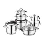 Korkmaz Vertex Çelik Tencere Seti Çeyiz Seti 15 Parça Hiper Set