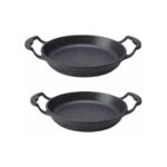 Elit Mutfak Gri Granit Kaplama Alüminyum Döküm Sahan Set 2'li(18-18 Cm)