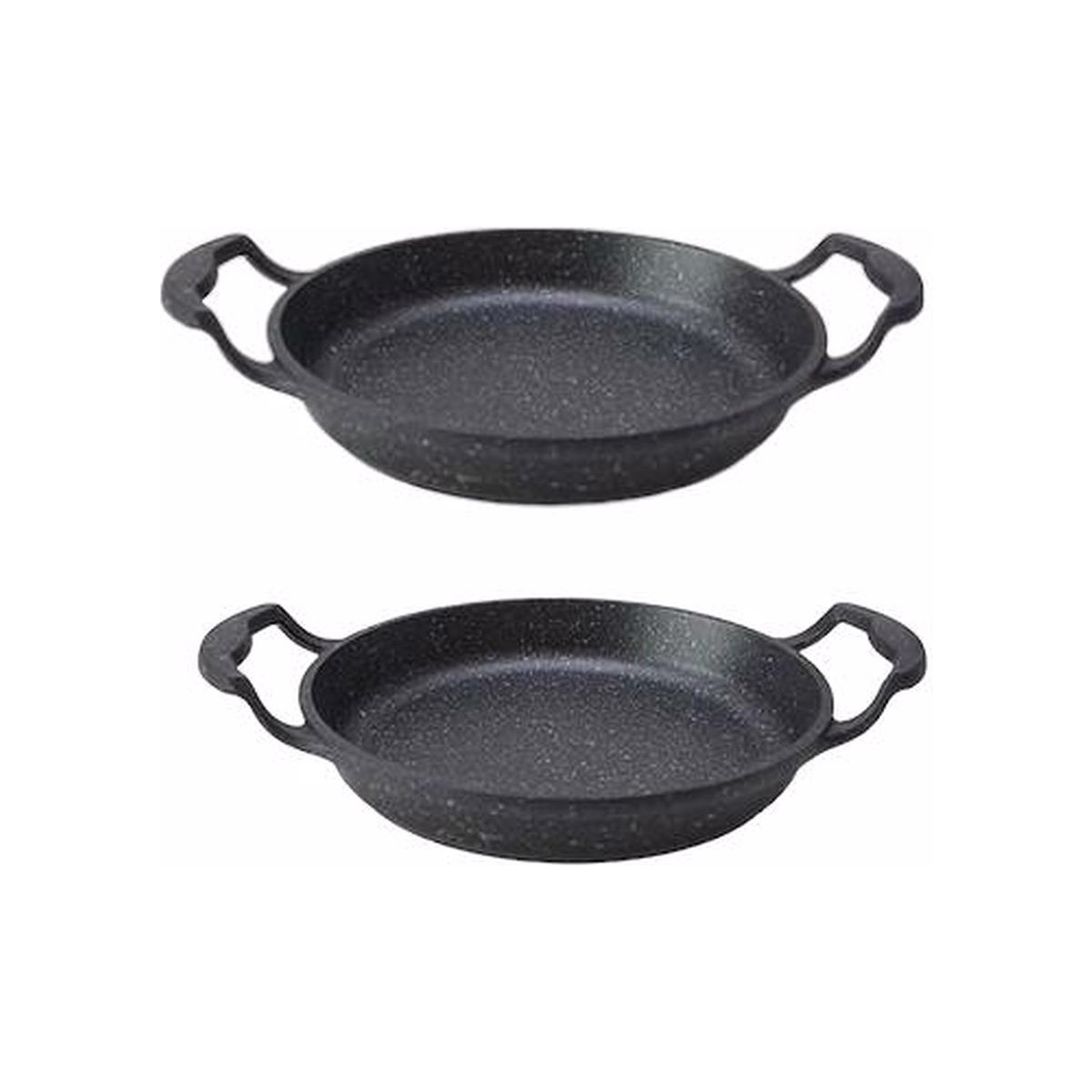 110000283030202.jpg Elit Mutfak Gri Granit Kaplama Alüminyum Döküm Sahan Set 2'li(18-18 Cm) - Görsel 1