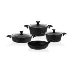 Xnews Taç TAC-3455 Mastercook 7 Prç Granit Tencere Seti, Siyah
