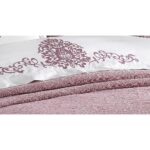 Finezza Pandora Jakar Nakışlı Pamuk Nevresimli Bordo Gelin Seti 9 Parça - 1198 - Görsel 4