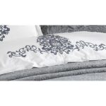 Finezza Pandora Jakar Nakışlı Pamuk Nevresimli Lavanta Gelin Seti 9 Parça - 1200 - Görsel 4