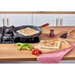 Taç Döküm Granit Gözleme Tavası 36 cm Siyah