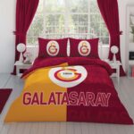 Taç Lisanslı Taç Galatasaray Parçali Logo Çift Kişilik Nevresim Takımı