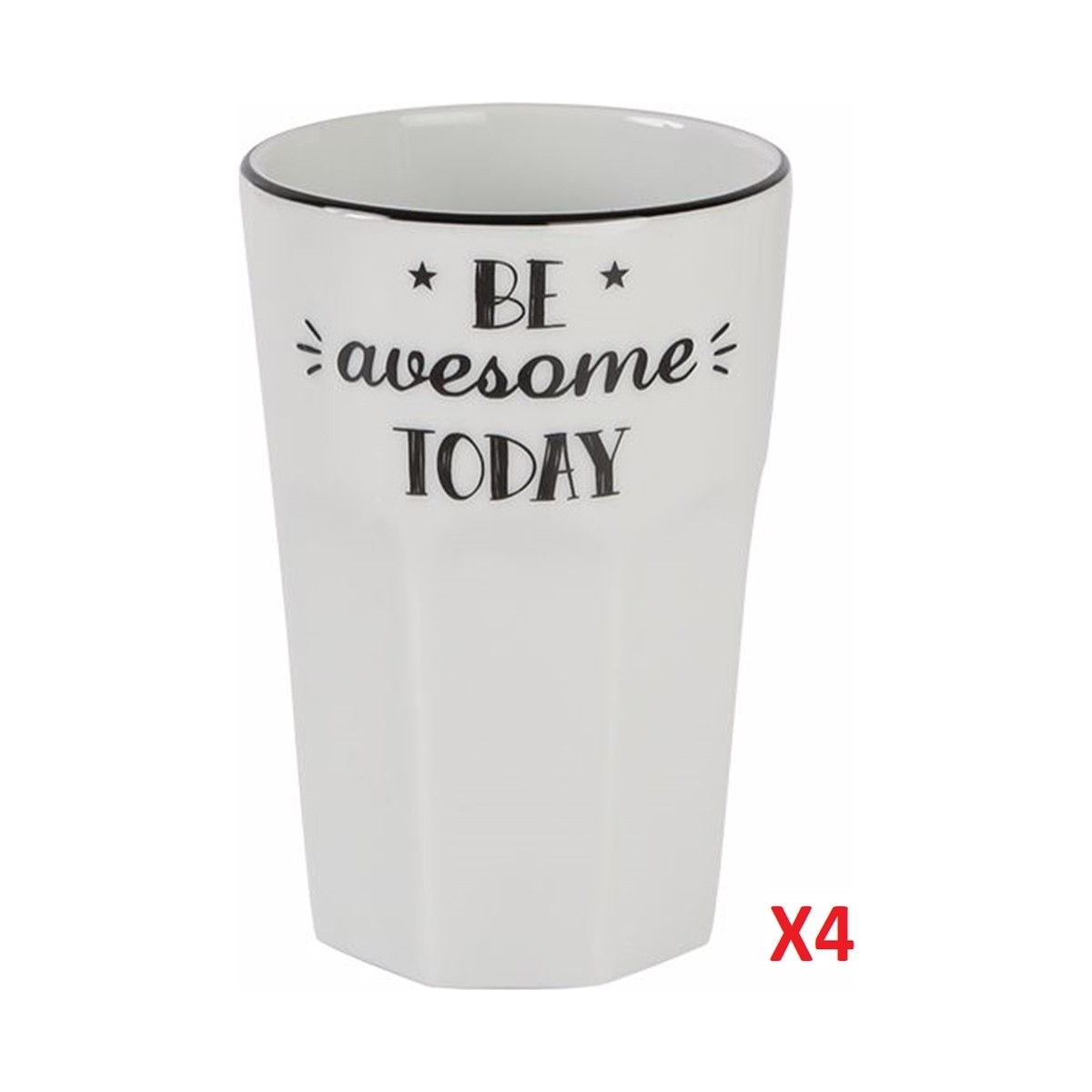 110000295074759.jpg Porland Be Happy Bardak 350CC 4'lü 04AP020360 - Görsel 1