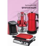 Goldmaster Platinium Kırmızı Elektrikli Mutfak Çeyiz Seti 4 Lü Evlilik Paketi - Görsel 5