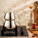 Emsan Beta Midi Gri Çelik Çaydanlık Seti Üst Demlik 1 L Alt Demlik 1.6 L Dayanıklı Tasarım - Görsel 3