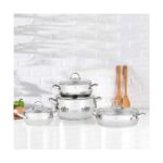 Nehir Silver Lüks 8 Parça Paslanmaz Çelik Tencere Seti