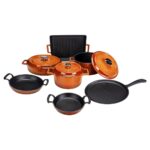 Lava Trendy 10 Parça Xxl Turuncu Döküm Tencere Seti