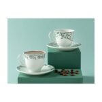 English Home Blatt Porselen 2'li Kahve Fincan Takımı 80 ml Yeşil