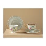 English Home Vanilla New Bone China 2'li Kahve Fincan Takımı 90 ml Açık Gri
