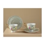 English Home Vanilla New Bone China 2'li Kahve Fincan Takımı 90 ml Açık Gri - Görsel 2
