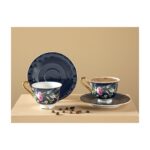 English Home Vanilla New Bone China 2'li Kahve Fincan Takımı 90 ml Lacivert