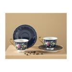 English Home Vanilla New Bone China 2'li Kahve Fincan Takımı 90 ml Lacivert - Görsel 2