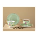 English Home Vanilla New Bone China 2'li Kahve Fincan Takımı 90 ml Açık Yeşil