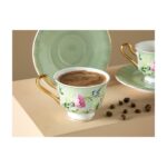 English Home Vanilla New Bone China 2'li Kahve Fincan Takımı 90 ml Açık Yeşil - Görsel 3